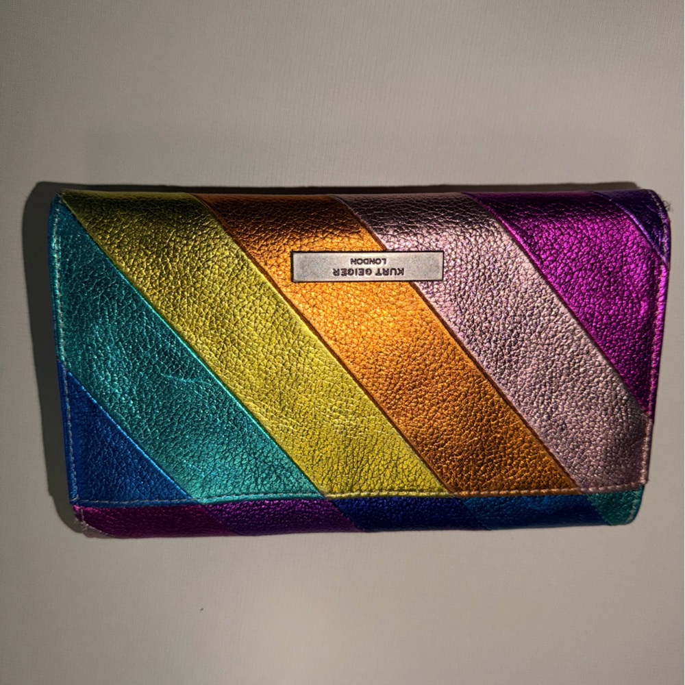 Kurt Geiger Kensington Rainbow Wallet Crossbody Bag - Picture 2 of 7